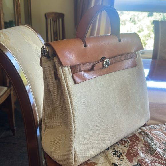 Hermes Tan and Cream Herbag Backpack - Picture 8 of 9